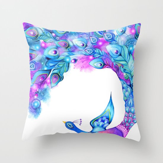 Peacock Fantasy Throw Pillow