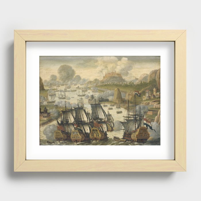 Naval Battle of Vigo Bay, 23 October 1702. Episode from the War of the Spanish Succession, anonymous Recessed Framed Print