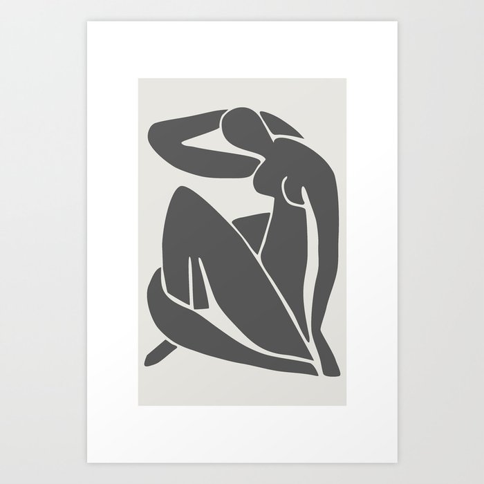 Matisse Grey Nude - Woman French Art - Profile Art Print