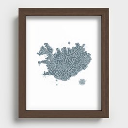 Iceland Words Map Recessed Framed Print