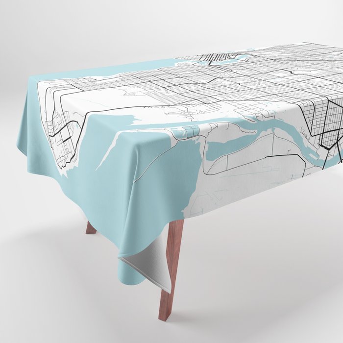 Vancouver City Map of Canada Circle Tablecloth by deMAP Studio Society6