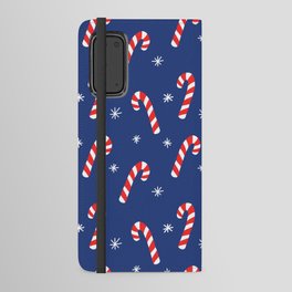 Candy Cane Pattern (blue/red/white) Android Wallet Case
