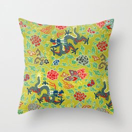 Vintage Japanese Dragons pattern Throw Pillow