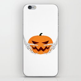 Skeleton and Pumpkin for halloween 2018 iPhone Skin