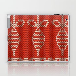 Christmas Pattern Red Knitted Bauble Bow Laptop Skin