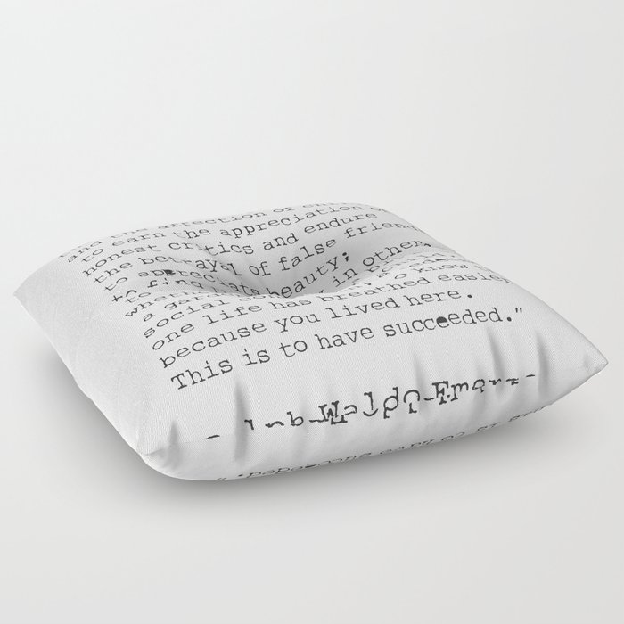 “To laugh often and much;" Ralph Waldo Emerson quote Floor Pillow