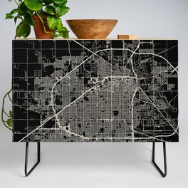 Lubbock City Map Credenza