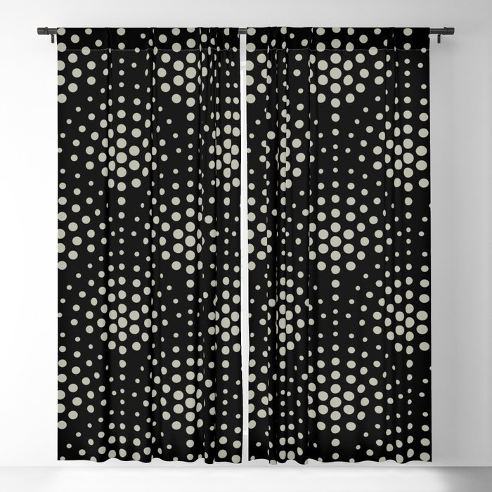 Earthy Green and White Polka Dot Scallop Pattern Pairs 2022 Color of the Year October Mist 1495 Blackout Curtain