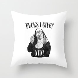 Funny Fucks I Give, Nun Saying Throw Pillow