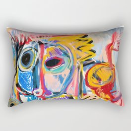 Mythologic King Graffiti Neo Expressionism Art  Rectangular Pillow