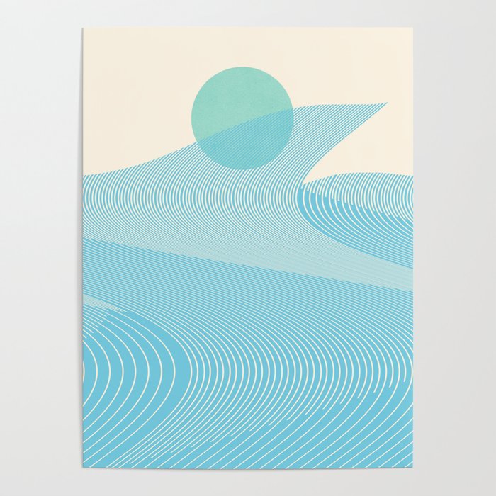 Abstraction_NEW_BLUE_OCEAN_SURF_WAVE_JOY_POP_ART_0717A Poster