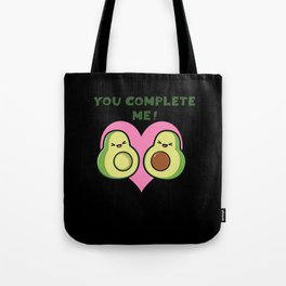Complete Me Kawaii Avocado Hearts Valentines Day Tote Bag