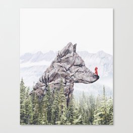 Stone Wolf | Little Red Riding Hood Canvas Print