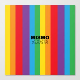 65 MCMLXV LGBT Mismo Amor Rainbow Stripe Pattern Canvas Print
