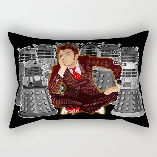 10th doctor who captured by mini daleks Rectangular Pillow
