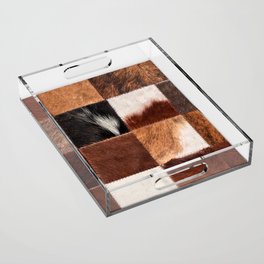 Checkered cowhide  Acrylic Tray