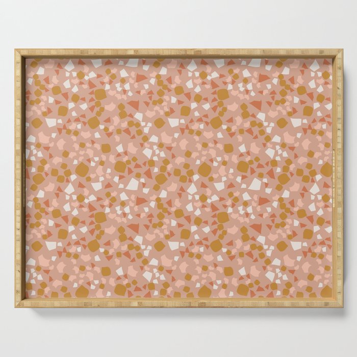 Coral terrazzo pattern Serving Tray