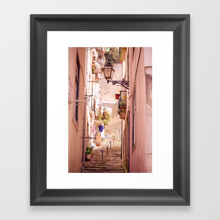 Narrow Street in Lisbon Framed Art Print