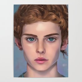 Beautiful Boy Character Orange Hair Blue Eye Poster