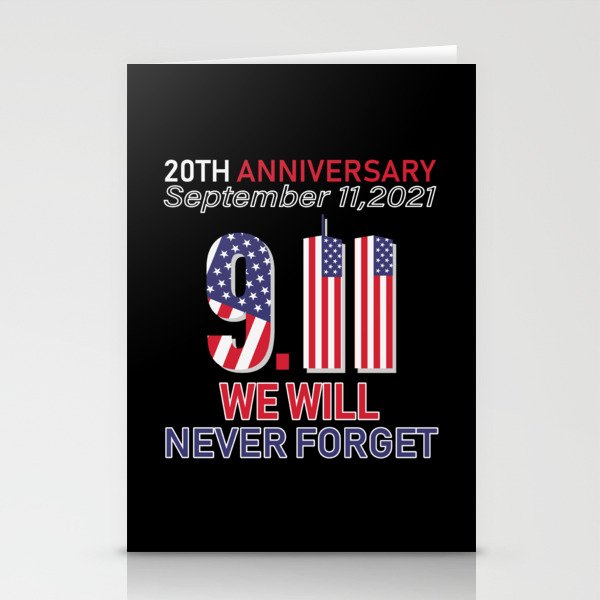 Patriot Day Never Forget 9 11 2001 Anniversary Stationery Cards