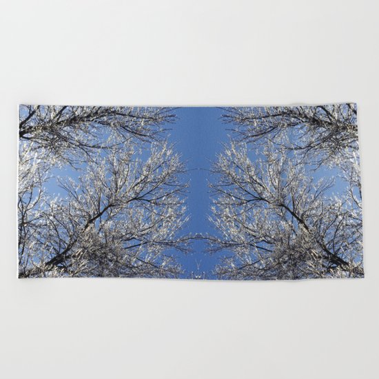 Sparkling Iced Branches Beach Towel
