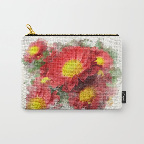 Chrysanthemum Watercolor Painting Carry-All Pouch
