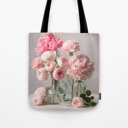 Peony and Rose Bright Duet Tote Bag