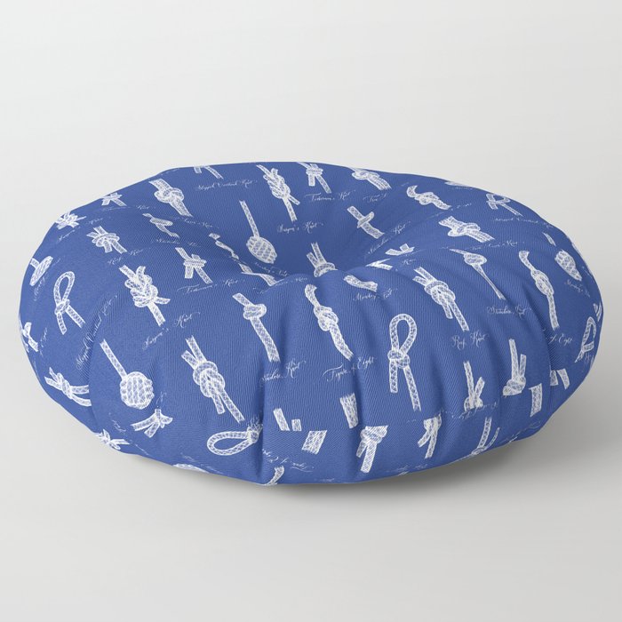 Nautical Knots (Navy and White) Floor Pillow