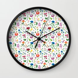 Hungarian folk art pattern Wall Clock