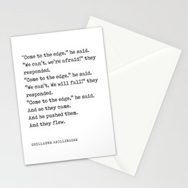 Come to the edge - Guillaume Apollinaire Poem - Literature - Typewriter Print Stationery Card