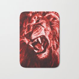 Panthera Leo Carboneum - Red Bath Mat