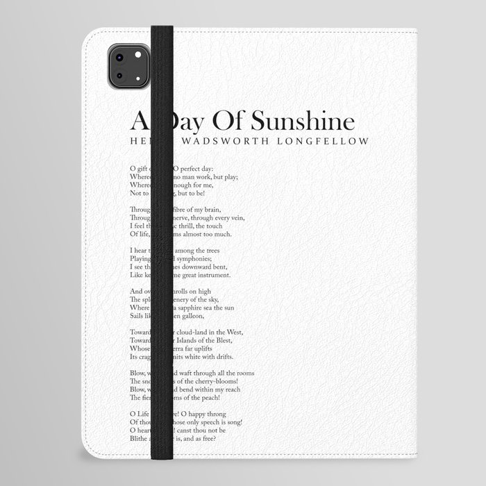 A Day Of Sunshine - Henry Wadsworth Longfellow Poem - Literature - Typography Print 2 iPad Folio Case