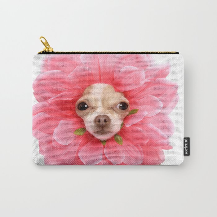 Chihuahua Flower Carry-All Pouch