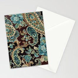 Granny's Terrific Turquoise Teal Paisley Chic Stationery Card