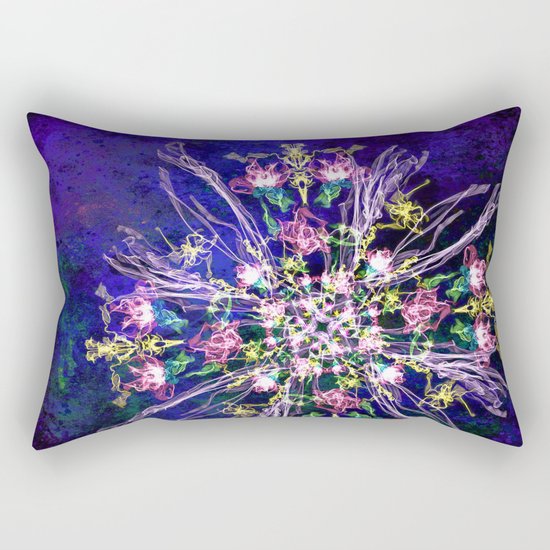 Abstract delicate silk flowers Rectangular Pillow