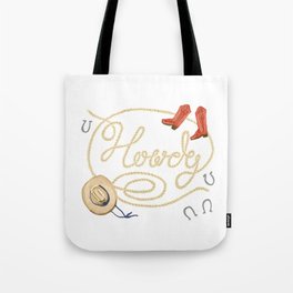 Howdy! Tote Bag | Typography, Boots, Pattern, Horseshoes, Curated, Western, Pop Art, Horse, Digital, Ranch 