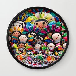 Traditional Mexican dolls Wall Clock
