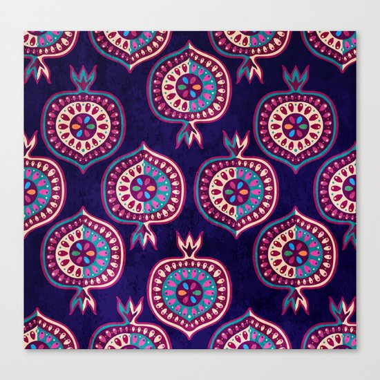 Decorative pomegranate pattern Canvas Print