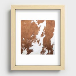 Cowhide, Cow Skin Print Pattern Modern Cowhide Faux Leather Recessed Framed Print