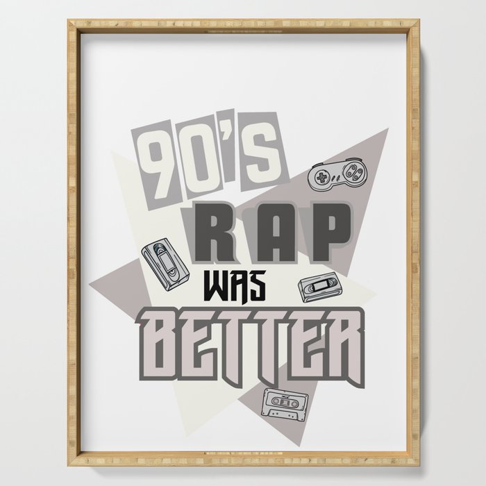 90s Rap Music graphic Retro Hip Hop Rapper design Serving Tray