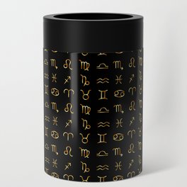 Zodiac constellations symbols in gold Can Cooler