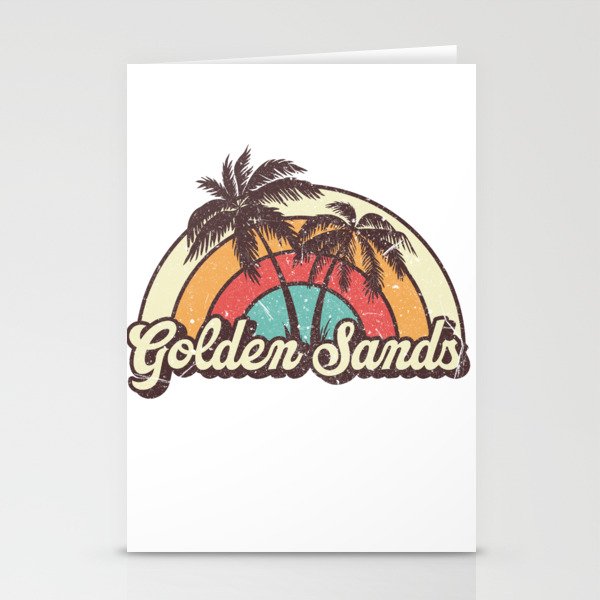 Golden Sands beach city Stationery Cards