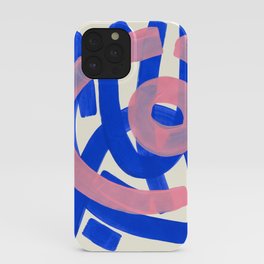 Tribal Pink Blue Fun Colorful Mid Century Modern Abstract Painting Shapes Pattern iPhone Case | Modern, Pattern, Painting, Acrylic, Colorful, Midcentury, Abstract, Tribalpinkblue, Ink, Shapes 