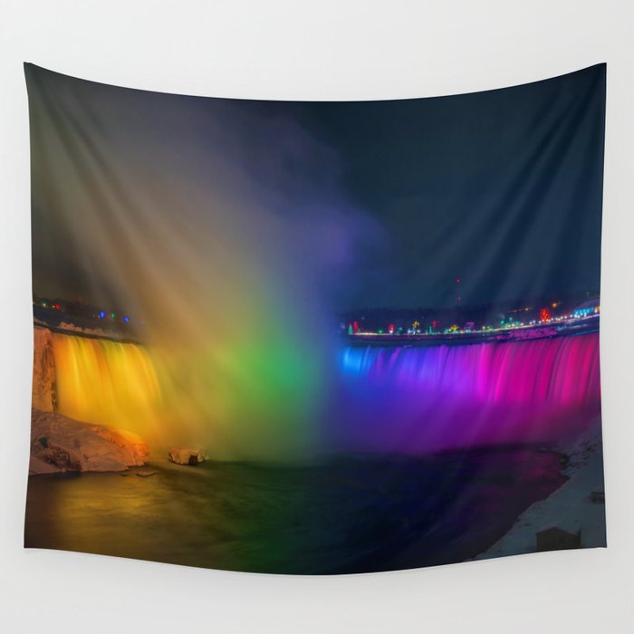 Rainbow Niagara Falls Waterfall Color Wall Tapestry By Nocolordesigns Society6