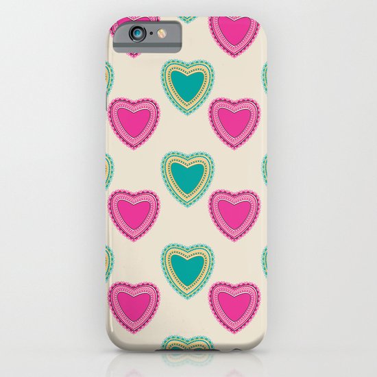 Doodle corazon rosa iPhone & iPod Case
