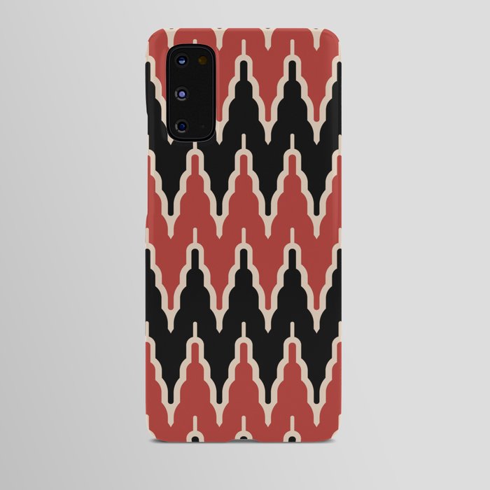 Chevron Pattern 523 Black and Burgundy Red Android Case