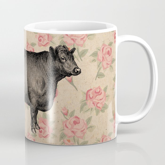 COW VINTAGE FLORAL Coffee Mug