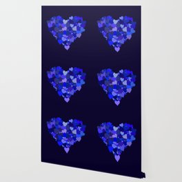 Violet Blue Hearts Wallpaper