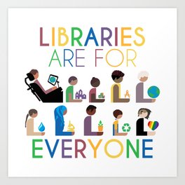 Rainbow Libraries Are For Everyone: Globes Art Print