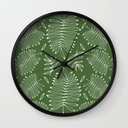 Tropical leaf pattern Wall Clock